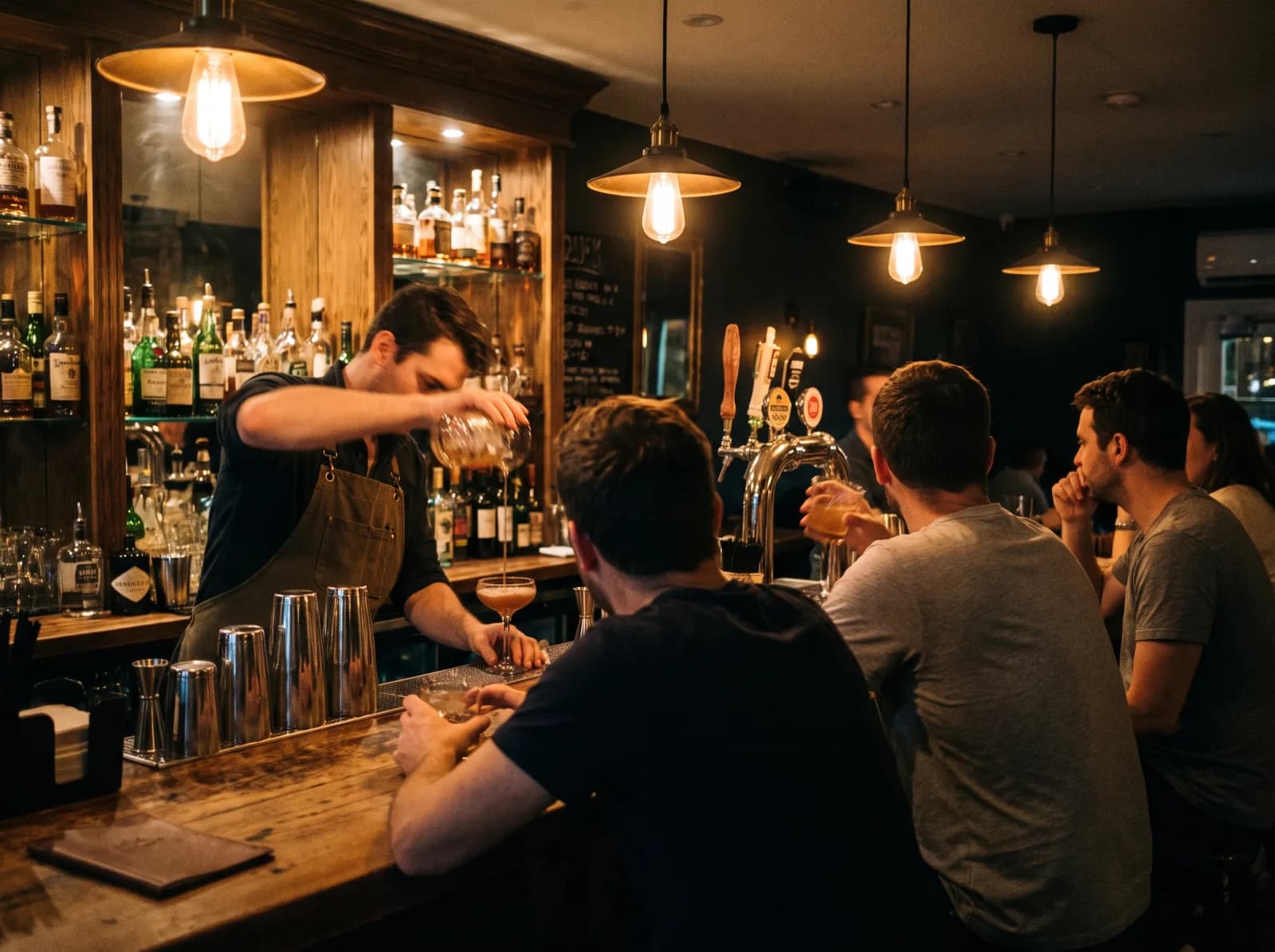 A neighbourhood bar during evening service.